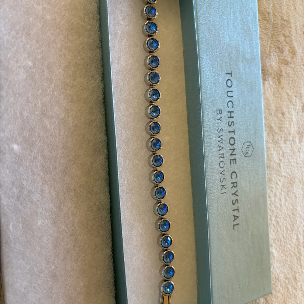 Swarovski Blue Crystal Bezel Tennis Bracelet